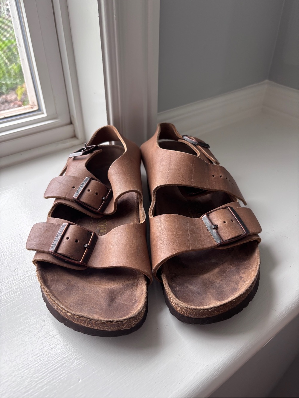 Unisex Birkenstock Tan Suede Double-Buckle Sandals
